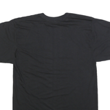 Mens Black T-Shirt S Short Sleeve Crew Neck Army Print Cotton Blend