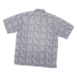 MOOSE CREEK Mens Blue & White Pattern Cotton Blend Shirt XL Casual Summer Style