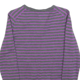 TOMMY HILFIGER Womens Grey & Purple Striped Patterned V-Neck Basic Knit Jumper M