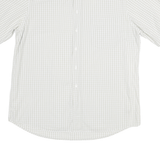 BOSS Mens White & Beige Checked Shirt Short Sleeve Cotton Blend L Casual