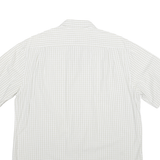 BOSS Mens White & Beige Checked Shirt Short Sleeve Cotton Blend L Casual