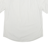 BOSS Mens White & Beige Checked Shirt Short Sleeve Cotton Blend L Casual