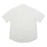 BOSS Mens White & Beige Checked Shirt Short Sleeve Cotton Blend L Casual