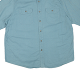 WRANGLER Mens Blue Short Sleeve Shirt XL Button Front Casual Cotton Blend