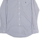 RALPH LAUREN Mens Blue Check Shirt M Cotton Button-Down Collar Long Sleeve