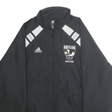 ADIDAS Mens Black Soccer Track Jacket S Polyester Striped Zip Sportswear