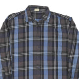 Mens Black & Blue Cotton Plaid Shirt XL Long Sleeve Casual Button Shirt