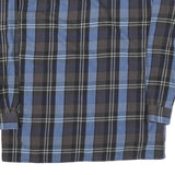 Mens Black & Blue Cotton Plaid Shirt XL Long Sleeve Casual Button Shirt