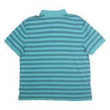 TOMMY HILFIGER Mens Blue Striped Polo Shirt XL Cotton Classic Fit Casual