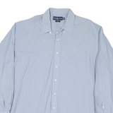 RALPH LAUREN Mens Blue & White Check Shirt XL Classic Fit Button Front Casual