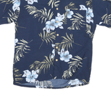 PURITAN Mens Blue Floral Viscose Shirt M Casual Summer Patterned