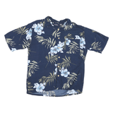 PURITAN Mens Blue Floral Viscose Shirt M Casual Summer Patterned