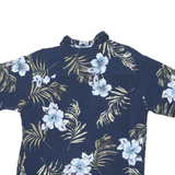 PURITAN Mens Blue Floral Viscose Shirt M Casual Summer Patterned
