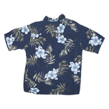 PURITAN Mens Blue Floral Viscose Shirt M Casual Summer Patterned