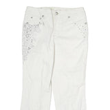 STYLE & CO Womens Regular Fit White Cotton Jeans W30 L25 Embroidered Pocket