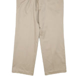 DOCKERS Mens Cotton Blend Beige Relaxed Straight Trousers W34 L30 Classic Zip