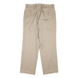 DOCKERS Mens Cotton Blend Beige Relaxed Straight Trousers W34 L30 Classic Zip