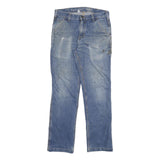 CARHARTT Mens Blue Relaxed Straight Denim Medium W32 L32 Workwear Zip Jeans