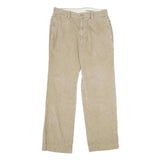 EXPRESS Mens Relaxed Beige Corduroy Trousers W32 L32 Casual Zip Cotton