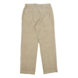 EXPRESS Mens Relaxed Beige Corduroy Trousers W32 L32 Casual Zip Cotton