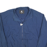 STARTER Mens Blue XL Track Jacket Polyester Blend Zip Logo Lightweight