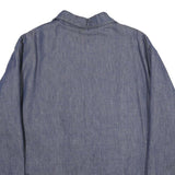 SEARS Mens Blue Cotton Zip Jacket XL Woven Classic Workwear Button Collar