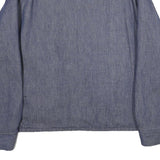 SEARS Mens Blue Cotton Zip Jacket XL Woven Classic Workwear Button Collar