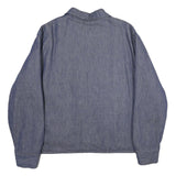 SEARS Mens Blue Cotton Zip Jacket XL Woven Classic Workwear Button Collar