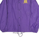 AUBURN Mens Purple Nylon Button Jacket M Plain Lightweight Casual Outdoor