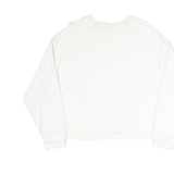 LEVI'S Womens White Cotton Blend Crew Neck Sweatshirt M Classic Logo Pullover