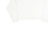 LEVI'S Womens White Cotton Blend Crew Neck Sweatshirt M Classic Logo Pullover