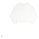 LEVI'S Womens White Cotton Blend Crew Neck Sweatshirt M Classic Logo Pullover