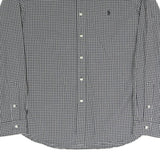RALPH LAUREN Mens Black & White Checked Shirt 2XL Classic Cotton Blend Button