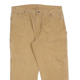 DICKIES Mens Cotton Blend Beige Relaxed Straight Trousers W40 L26 Workwear Zip