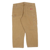 DICKIES Mens Cotton Blend Beige Relaxed Straight Trousers W40 L26 Workwear Zip