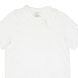 TOMMY HILFIGER Mens White V-Neck T-Shirt L Cotton Blend Classic Plain