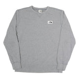 THE NORTH FACE Mens Grey Sweatshirt Crew Neck L Logo Patch Casual Pullover
