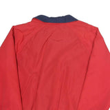 WOOLRICH Mens Red & Navy Zip Jacket L Cotton Blend Classic Casual Outerwear