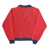 WOOLRICH Mens Red & Navy Zip Jacket L Cotton Blend Classic Casual Outerwear