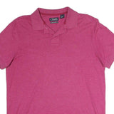 CHAPS Mens Pink Short Sleeve Plain Polo Shirt L Classic Fit Cotton