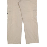 EDDIE BAUER Mens Cotton Blend Beige Regular Fit Cargo Trousers W38 L32 Casual
