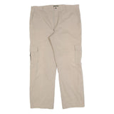 EDDIE BAUER Mens Cotton Blend Beige Regular Fit Cargo Trousers W38 L32 Casual