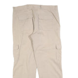 EDDIE BAUER Mens Cotton Blend Beige Regular Fit Cargo Trousers W38 L32 Casual