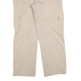 EDDIE BAUER Mens Cotton Blend Beige Regular Fit Cargo Trousers W38 L32 Casual