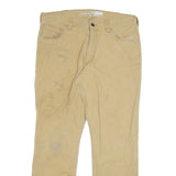 CARHARTT Mens Relaxed Trousers Beige W34 L30 Cotton Blend Zip Pockets Workwear