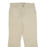 CARHARTT Mens Beige Relaxed Straight Trousers W34 L32 Cotton Blend Zip Workwear