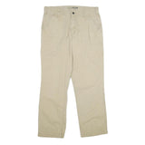 CARHARTT Mens Beige Relaxed Straight Trousers W34 L32 Cotton Blend Zip Workwear
