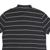NAUTICA Mens Black & White Striped Short Sleeve Polo Shirt 2XL Cotton Blend