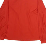 DIVINE Womens Red Basic Long Sleeve Button Neck Top L Elegant Neck Detail