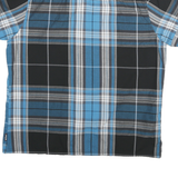 LEE COOPER Mens Blue & Black Plaid Shirt XL Cotton Blend Short Sleeve Casual